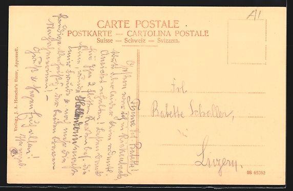 Cartoline postali: Appenzell, Collegium St. Anton mit Kapuz – Usato da Berlin venduto da bartko-reher 1