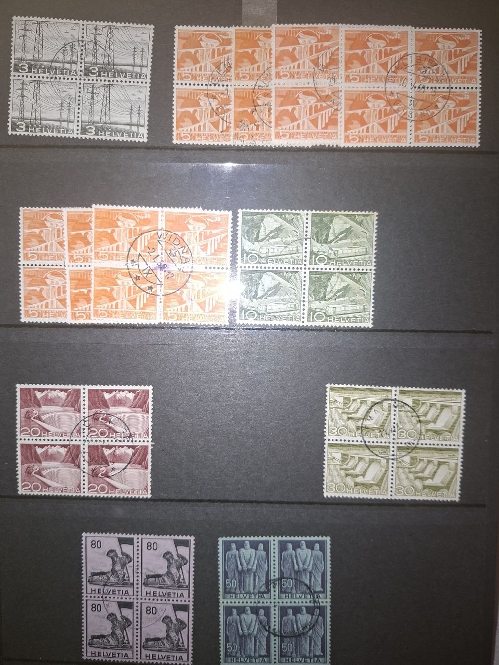 Tutti i francobolli: Blockalbum diverser 4er Blocks teils Dublettiert  – Usato da Balgach venduto da SIMEON27 8