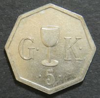 Zollikofen Bier Jeton 5 Rp. Gebrüder König Festwirte * RRR
