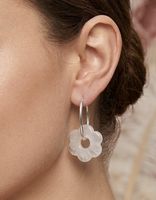 Silber creolen mit Blume zum wechseln