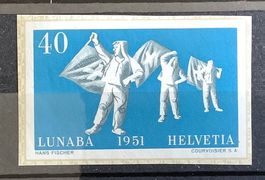 1951- LUNABA-Blockausschnitt W32A postfrisch **