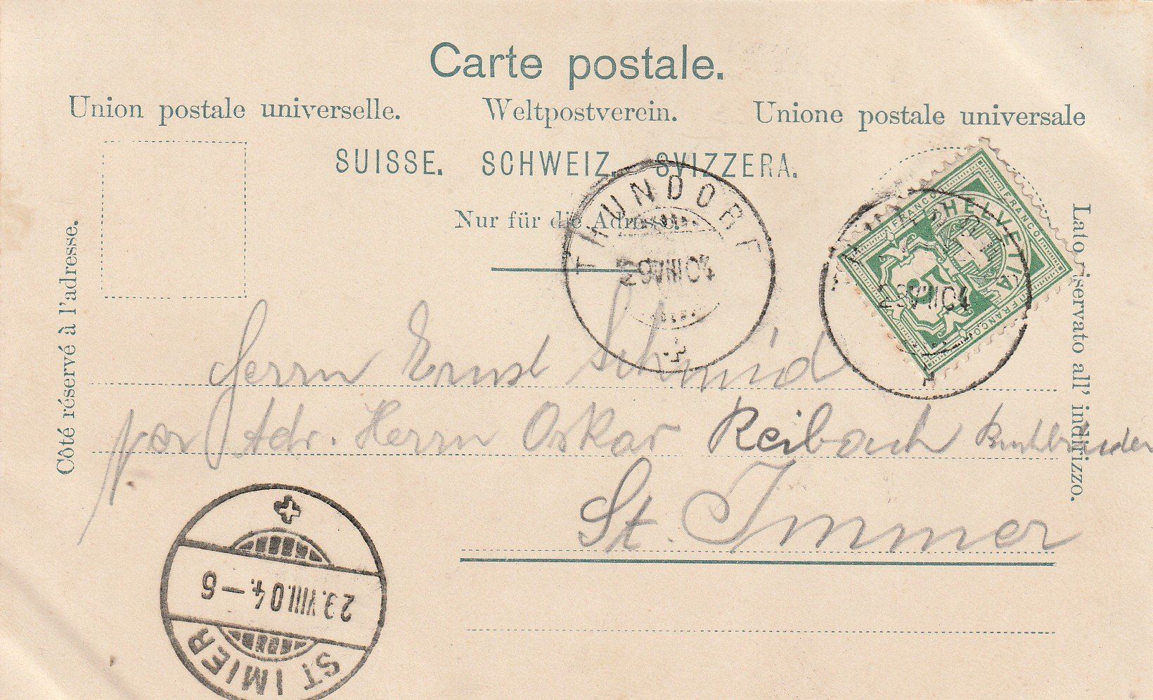 Cartes postales: AK  Frauenfeld Schloss mit Post 1904 – D'occasion à Rupperswil par Ema10 1