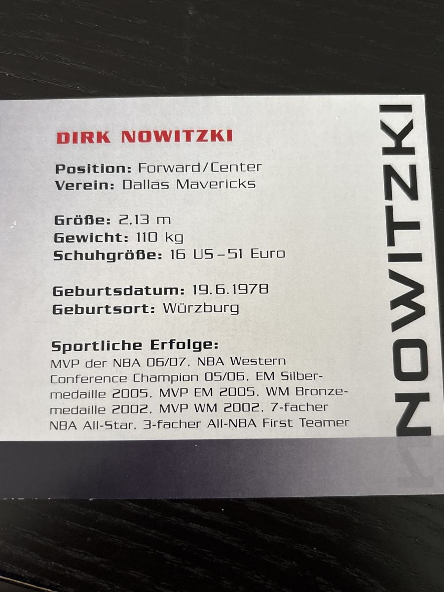 Autografi: Autogrammkarte Dirk Nowitzki – Usato da Uetendorf venduto da hoisle 2