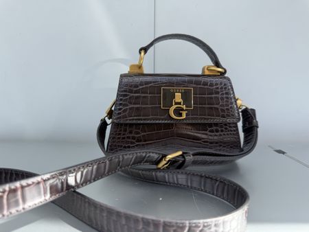 Guess handbag crocodile print brown good condition