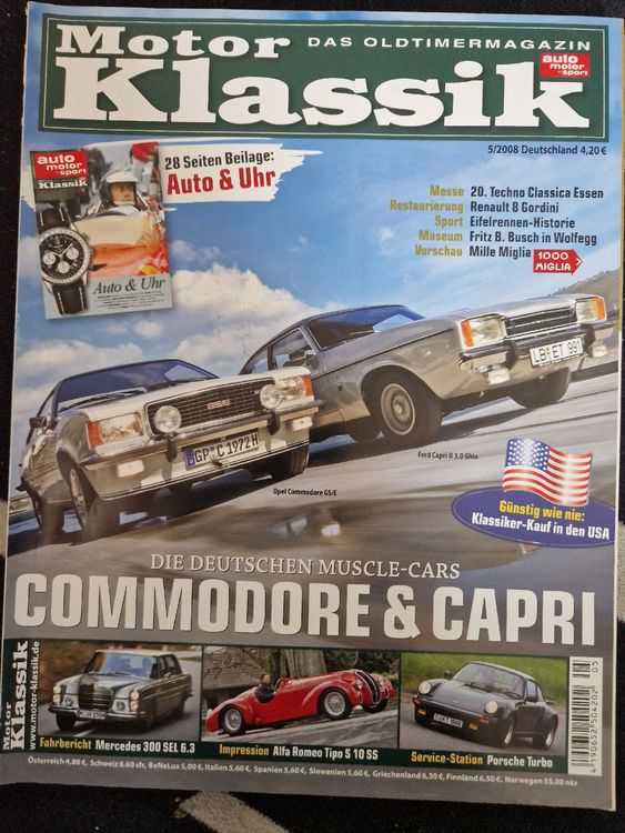 Opel Cimmodore&Forf Capri Mercedes 300 SEL6,3 Porsche 911Tur