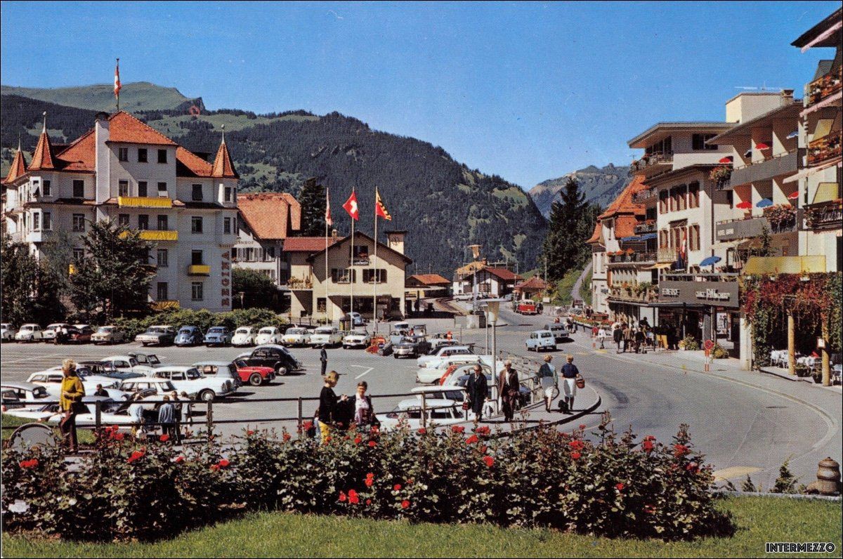 Ansichtskarten: Grindelwald BE // Bahnhof Oldtimer alte Autos – Gebraucht aus Basel von intermezzo12