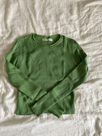 Pull&Bear Top vert côtelé - Taille S