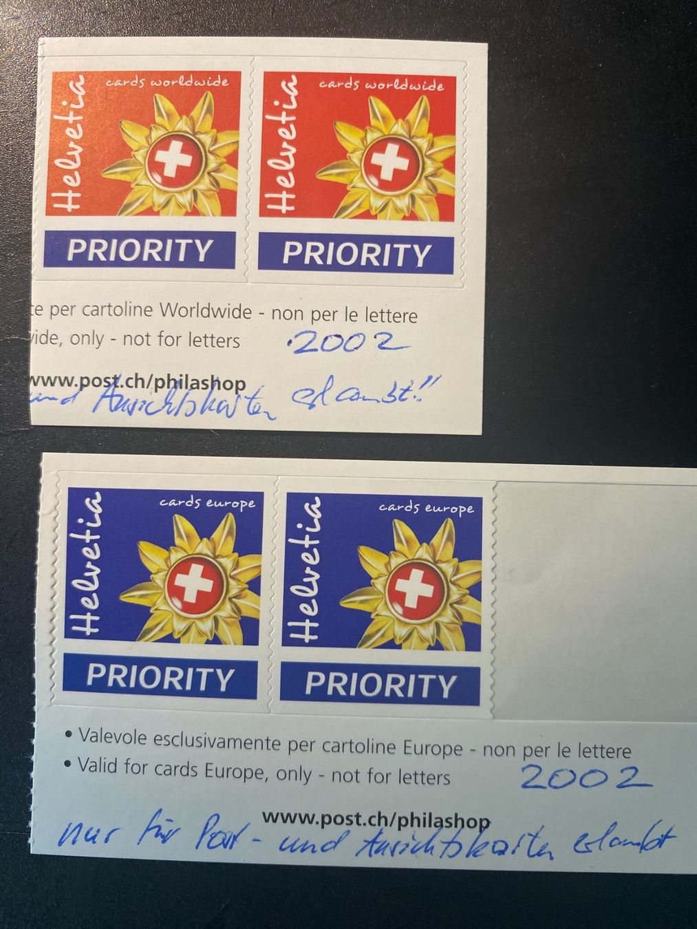 Tutti i francobolli: 2002 ** Tourismusmarken ZN 1069 +1070 postfrisch – Nuovo (secondo la descrizione) da Niederrohrdorf venduto da park5
