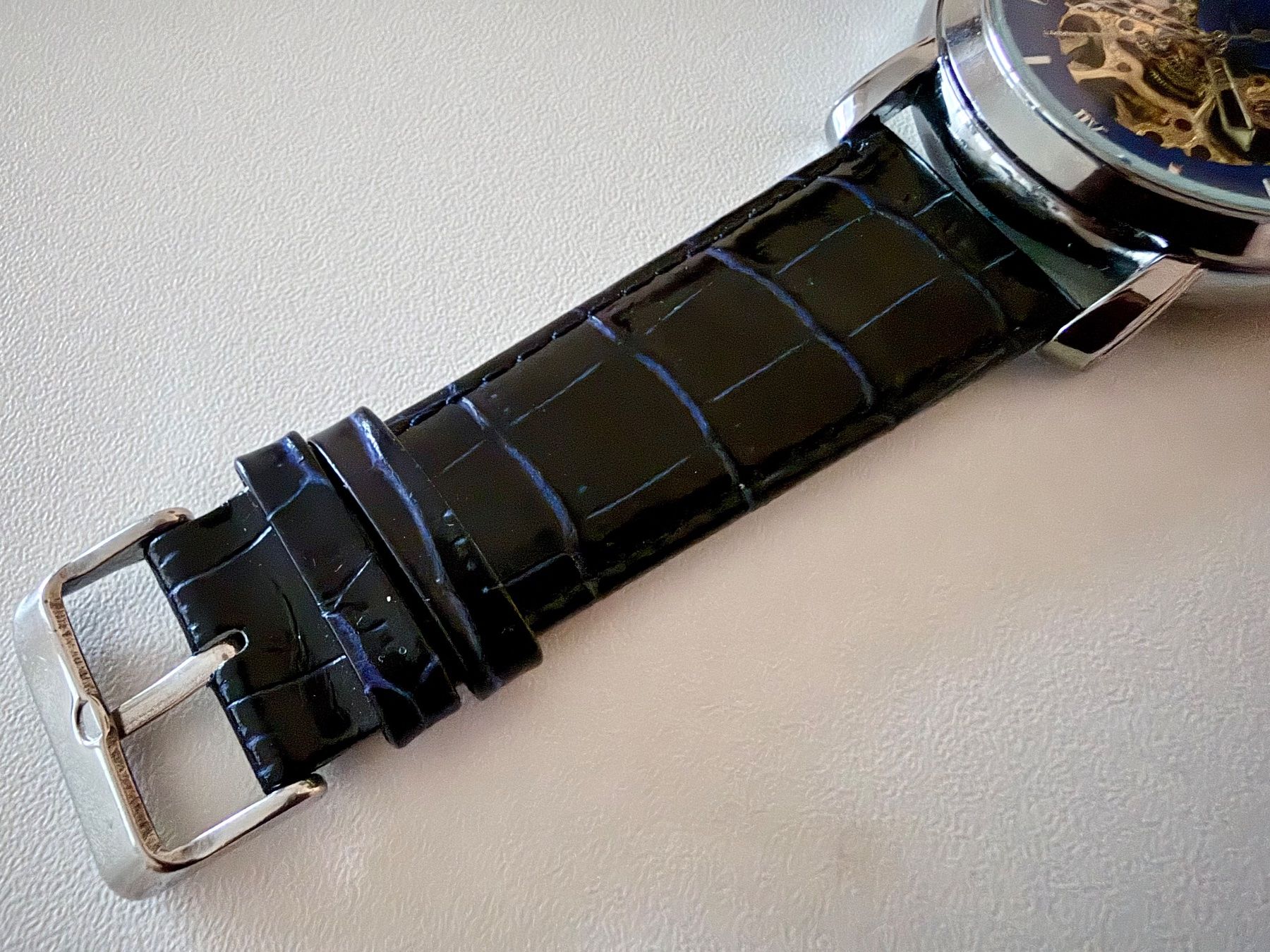 Orologi: ORKINA Automatic Skeleton 44mm - Blue dial - Dark blue strap – Nuovo (secondo la descrizione) da Le Mont-sur-Lausanne venduto da LycaGallery 7