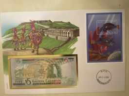Banknotenbrief St. Kitts