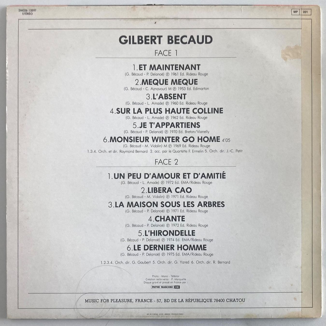 Dischi in vinile: GILBERT BECAUD - GILBERT BECAUD – Usato da Poliez-Pittet venduto da Newtown-Records 1