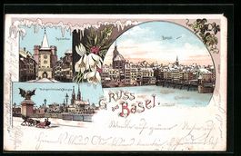 Winter-Lithographie Basel, Spalenthor, W