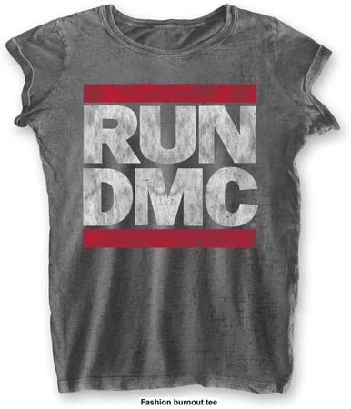 Run DMC Ladies Tee - DMC Logo (Burn Out) Grösse M