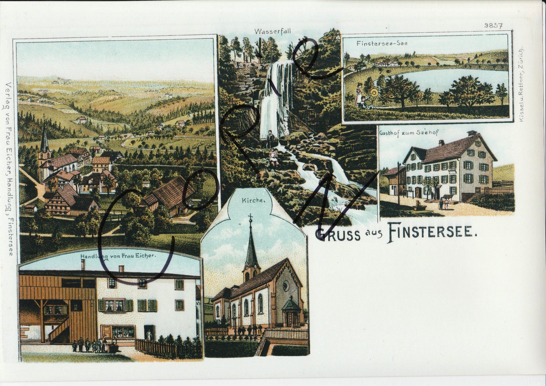Ansichtskarten: Gruss aus Finstersee – Gebraucht aus Fällanden von Blausegelfliege