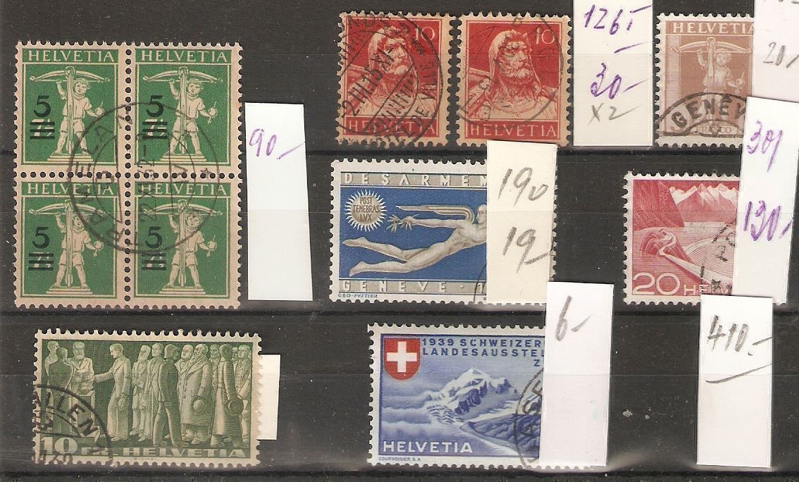 Tutti i francobolli: Los 7 Marken & 1 B/4 gest.obl. – Usato da Lausanne venduto da Whorvath