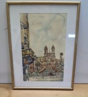 Aquarell Rom Spanische Treppe Trinità dei Monti (1986)