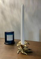Antike Messing-Kerzenständer im 2er-Set Orchideen-Design