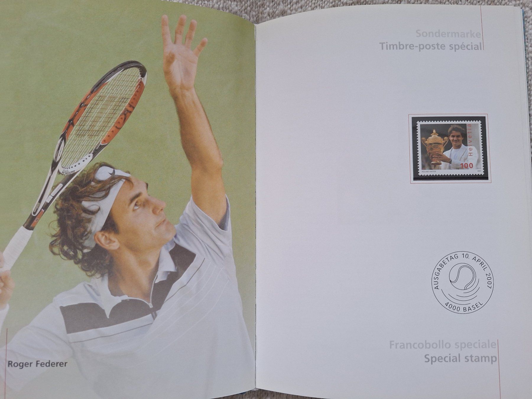 Tutti i francobolli: Timbre spécial Suisse 2007 - Roger Federer & Bouvier! – Nuovo e nell'imballaggio originale da Onex venduto da adr_fg5g 2