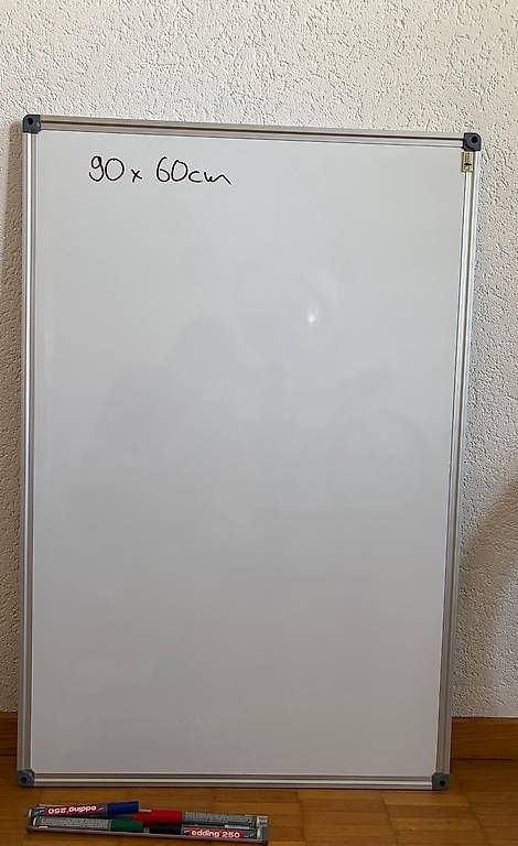 Wandtafeln: Whiteboard 90x60cm inkl. 5x edding marker – Gebraucht aus Zürich von sulzberg