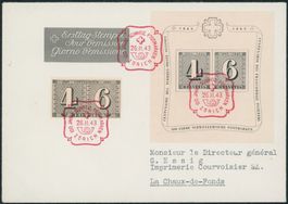 1943 - Briefmarke - Züri Block - Ersttagsbrief ET Combo FDC