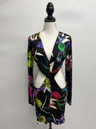 Just Cavalli Minikleid mit Cutouts Gr. S schwarz bunt