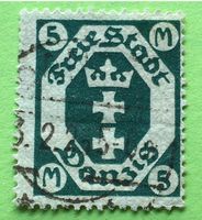 Briefmarken aus Danzig Stadtwappen gestempelt  
