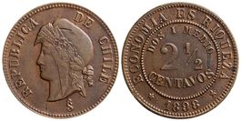 Chile, 2 1/2 Centavos 1898