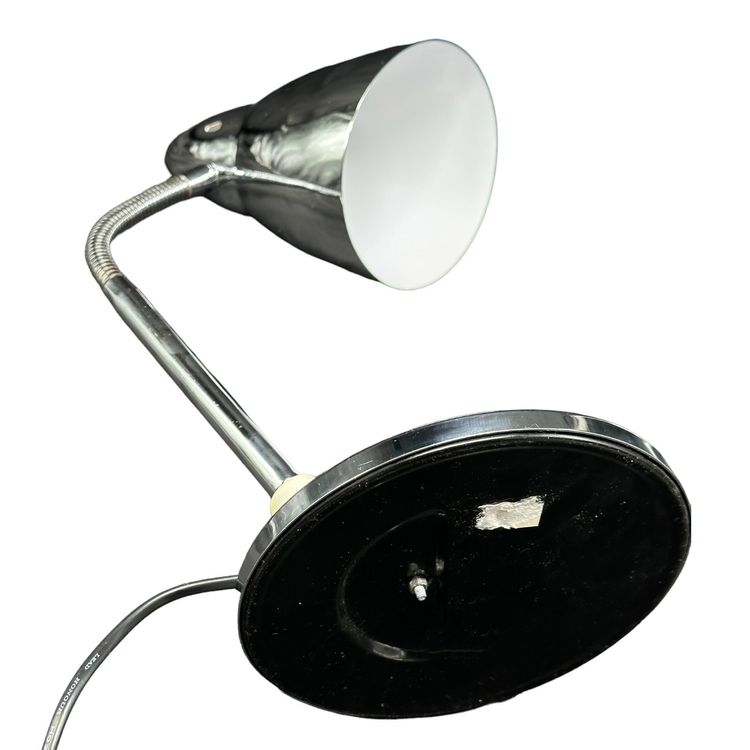 lampe à fixation étau, atelier, Bureau, Flexible Métal Chromé, années  60,vintage