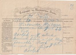 Deutschland Telegramm Norddeutscher Bund 1869