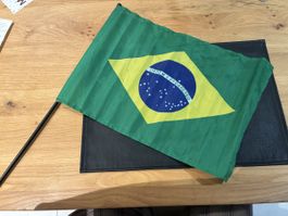 Brasilien Flagge mit Stab Fahne