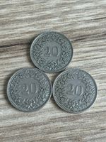 3 Schweizer 20 Rappen 1943 1947 1952 gebraucht