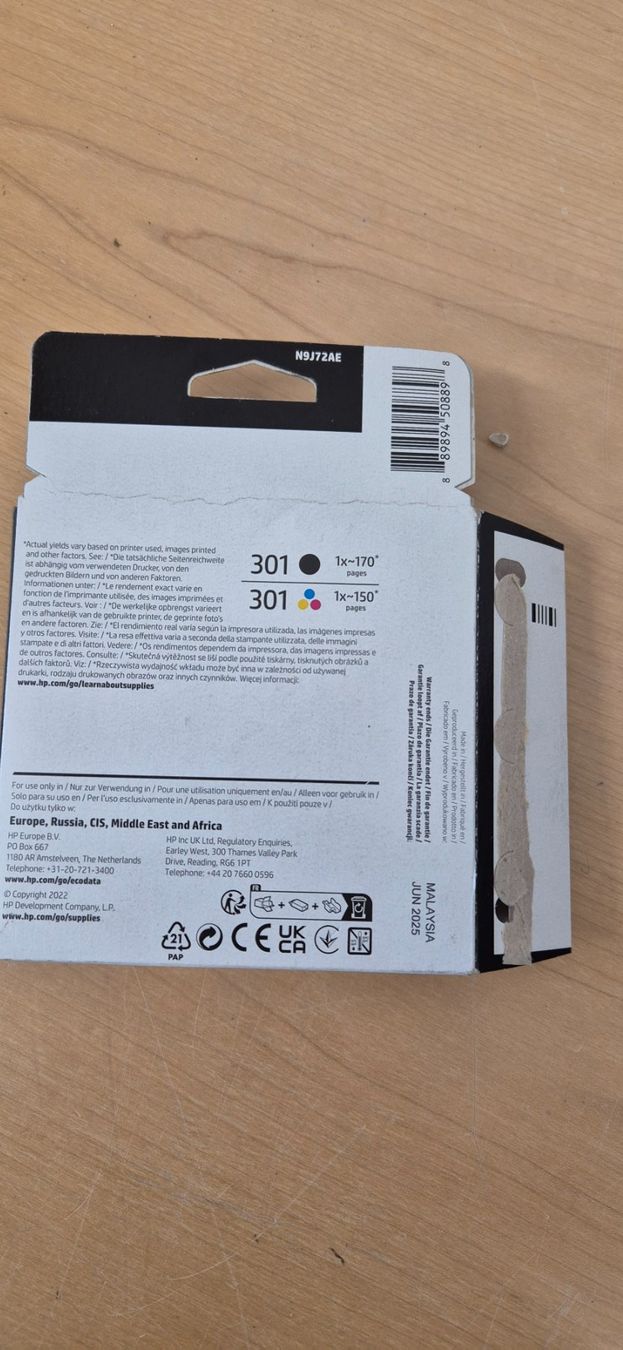 Hewlett Packard Cartucce per stampanti & toner: HP 301 Tri-Colour – Nuovo (secondo la descrizione) da Elgg venduto da computerbrocki 2