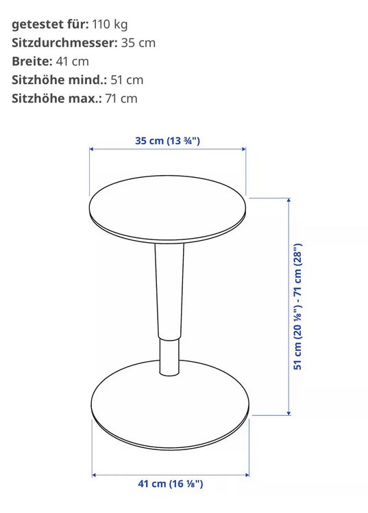 Ikea Bürostuhl Hocker Höhenverstellbar Nilserik Kaufen auf Ricardo