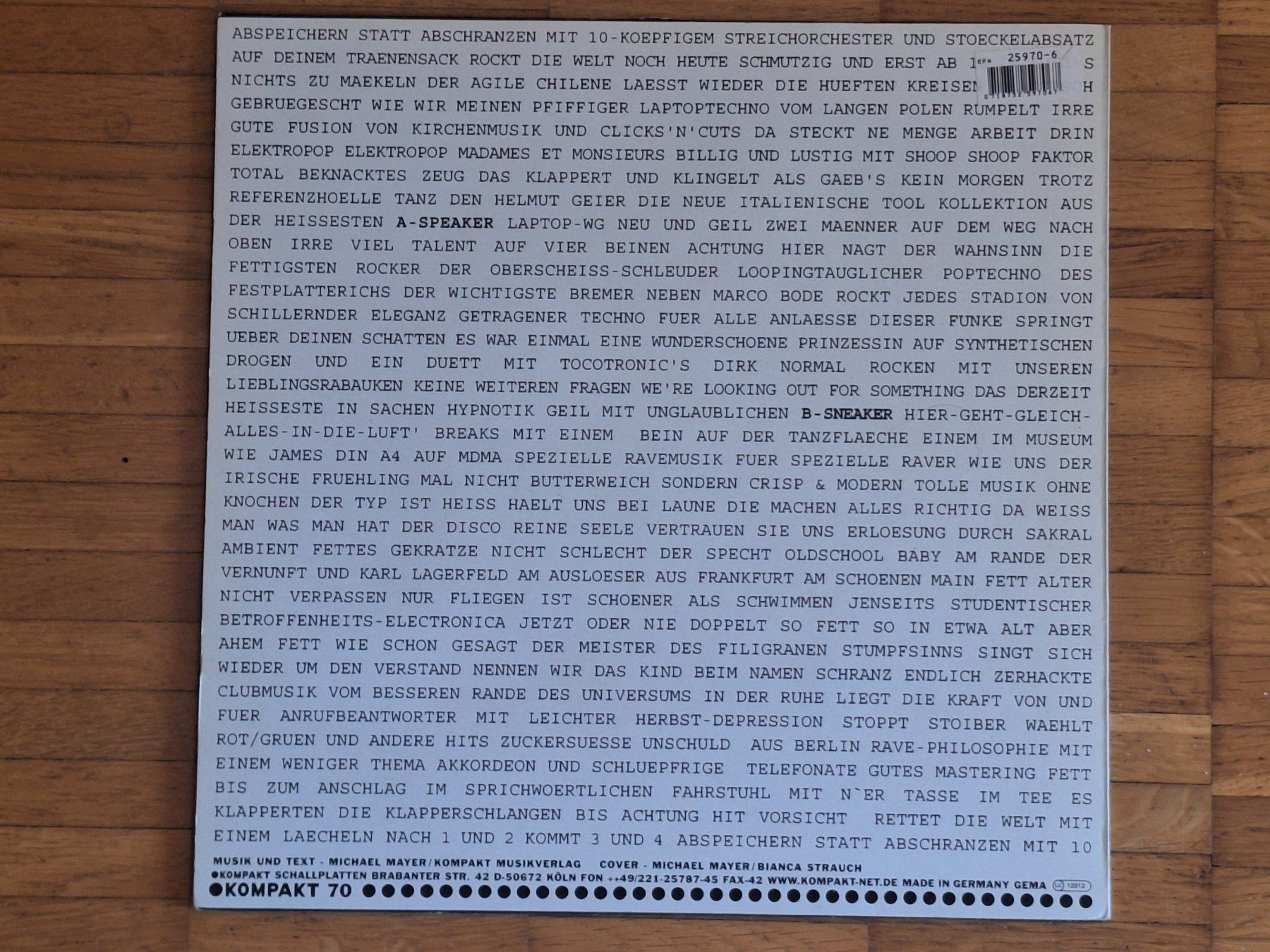 Schallplatten: M.Mayer, Speaker - 12" Maxi DE 2002 – Neu (gemäss Beschreibung) aus Oberentfelden von Musicud 1