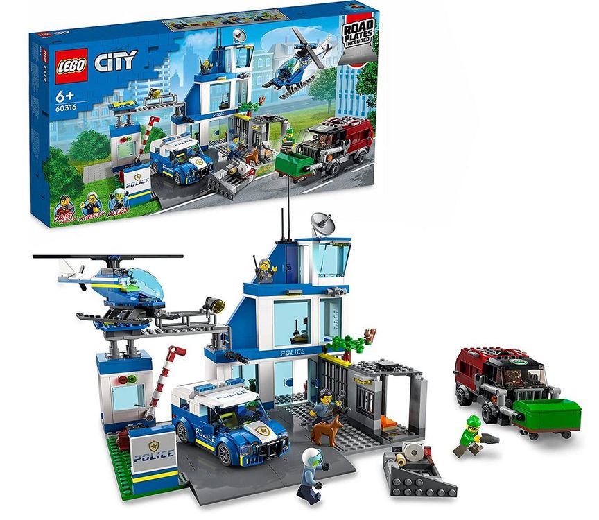 LEGO City Polizeistation 60316 – Große Polizei Spielwelt mit Fahrzeugen