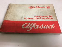 ALFA ROMEO ALFASUD CARATTERISTICHE E PRESCRIZIONI TECNICHE