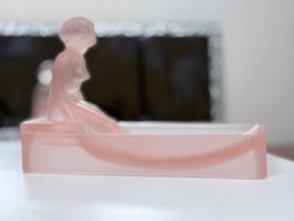 ✨ Ravissant Vide-poche Art Déco – Verre Rose – SDD 1981