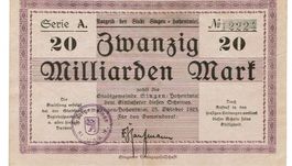 Singen Hohentwiel 20 Mrd.Mark Serie A 25.10.1923 VZ-VZ+