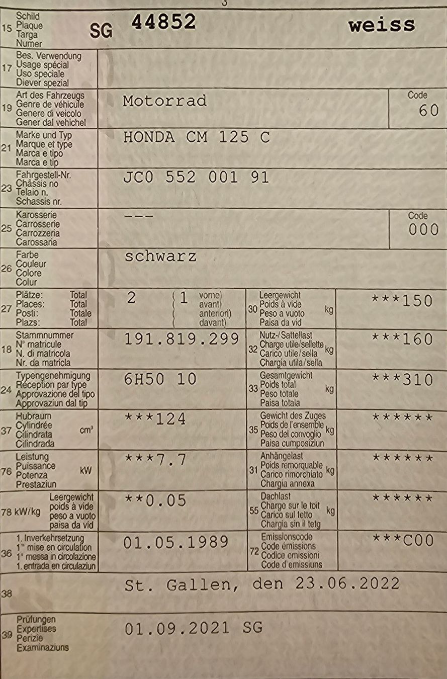 Honda Sonstige: Honda cm 125c – Gebraucht aus St. Gallen von 62_Kaiser 6