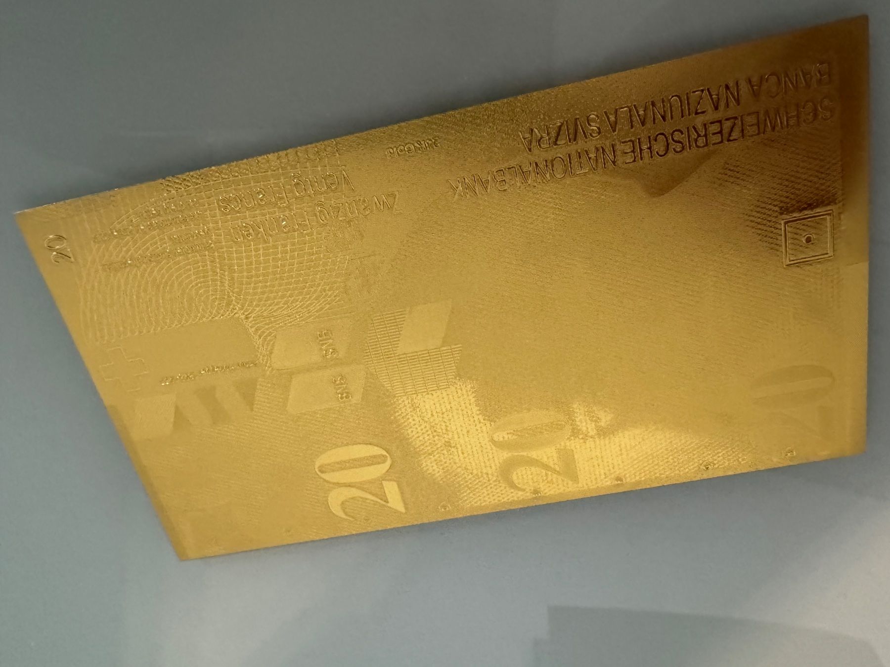 Banknoten: Schweizer Banknote vergoldet 20.- *Neu – Neu (gemäss Beschreibung) aus Thalwil von blackcircle 1