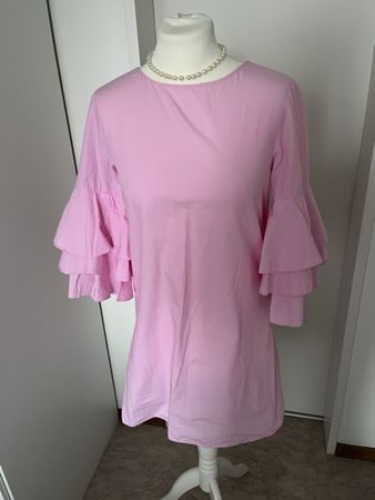 Zara Kleid Rosa Rüschenärmel Gr. 34 Blogger Style