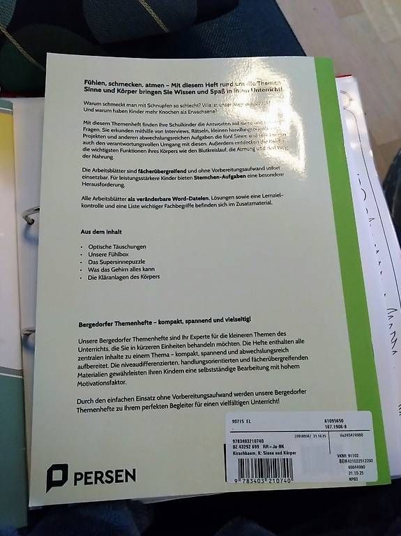 Libri: Sinne und Körper Lehrmittel – Nuovo (secondo la descrizione) da Ostermundigen venduto da Krimskrams8 1