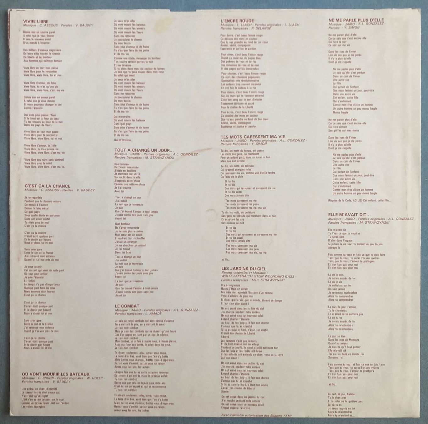 Dischi in vinile: JAIRO - VIVRE LIBRE – Usato da Poliez-Pittet venduto da Newtown-Records 2