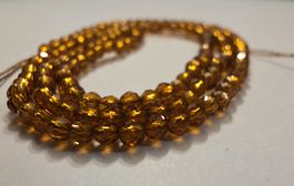 Spinell facettiert Champagner 3mm. Strang Labor Gezüchtet.