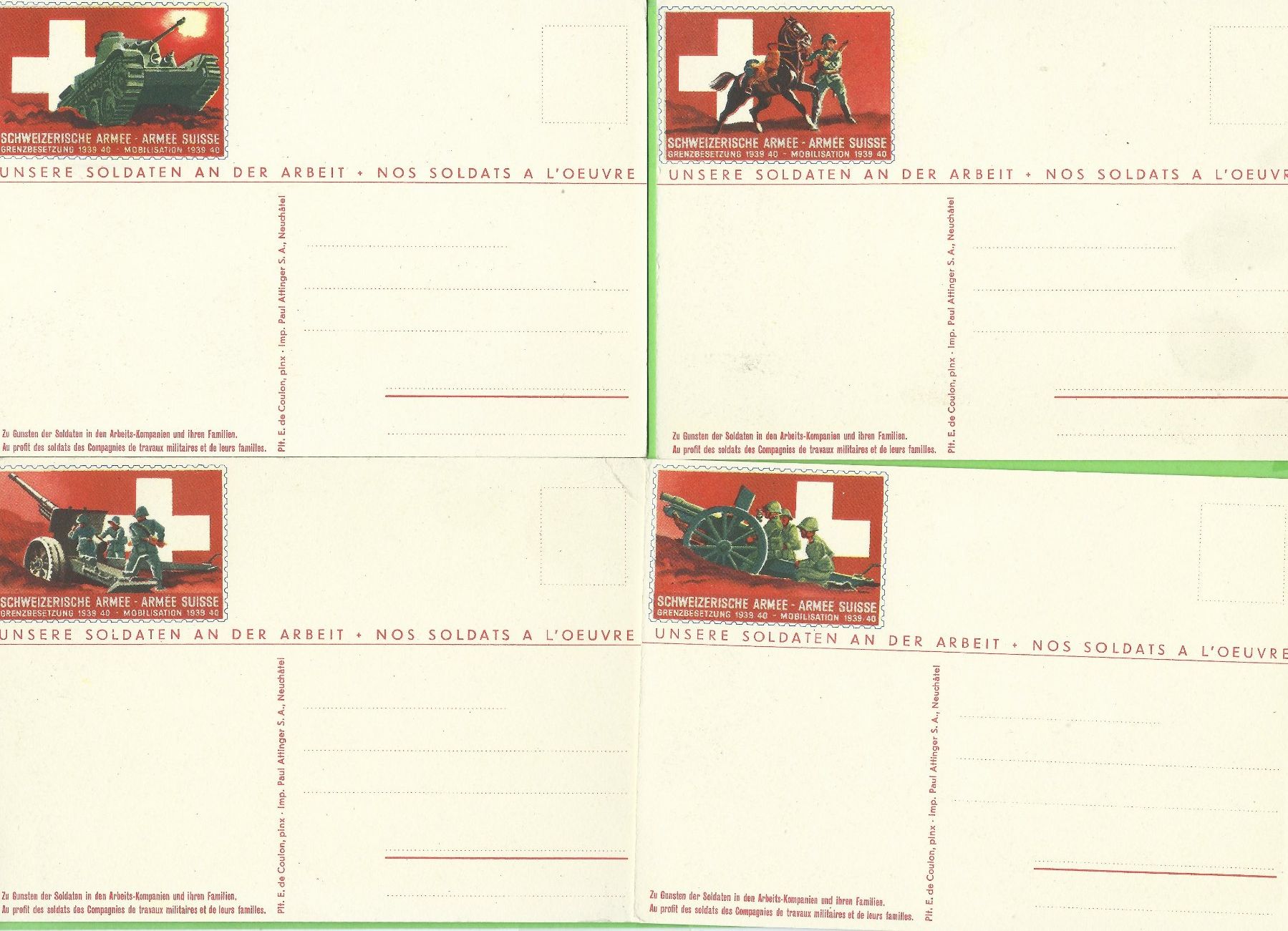 Cartoline postali: Schweizer Armee 1939/40,  13 Postkarten – Usato da Zürich venduto da t24_de 1