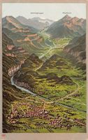 Vogelschau-AK Meiringen gegen Grimsel um 1910