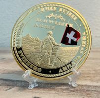 vergoldete Medaille „Luftwaffe F/A-18  CH Armee“ 2018 Top!