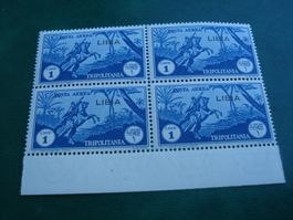 4erblock Flugpostmarke Tripolitania, Überdruck Libya, **