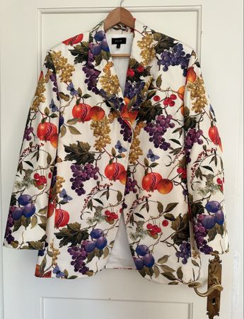REIK Blazer Zoot Zitrone Muster Seide Grösse L/M