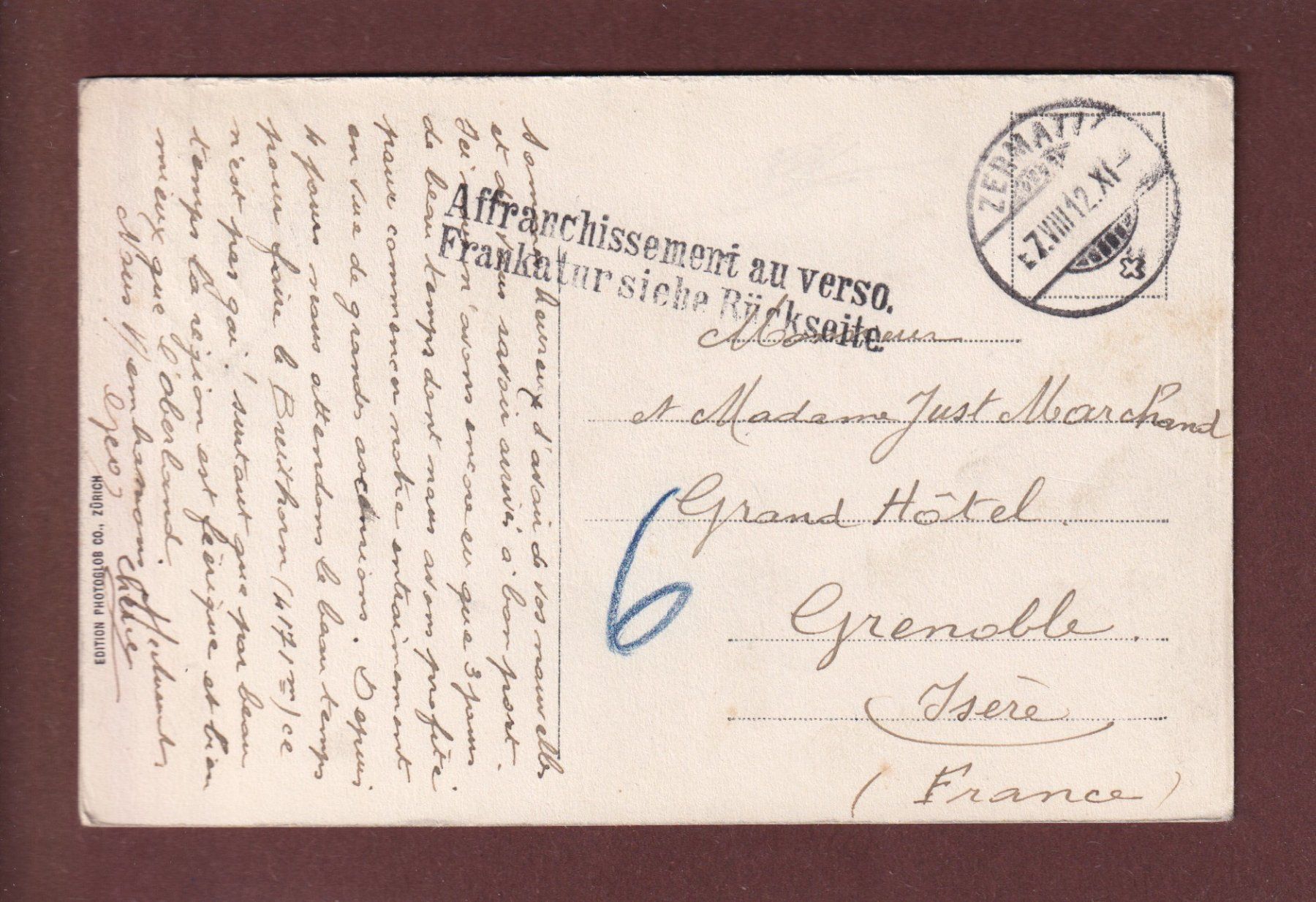 Cartoline postali: GLETSCHERPARTIE / Glacier - 1912 – Usato da Pully venduto da nicecards 1